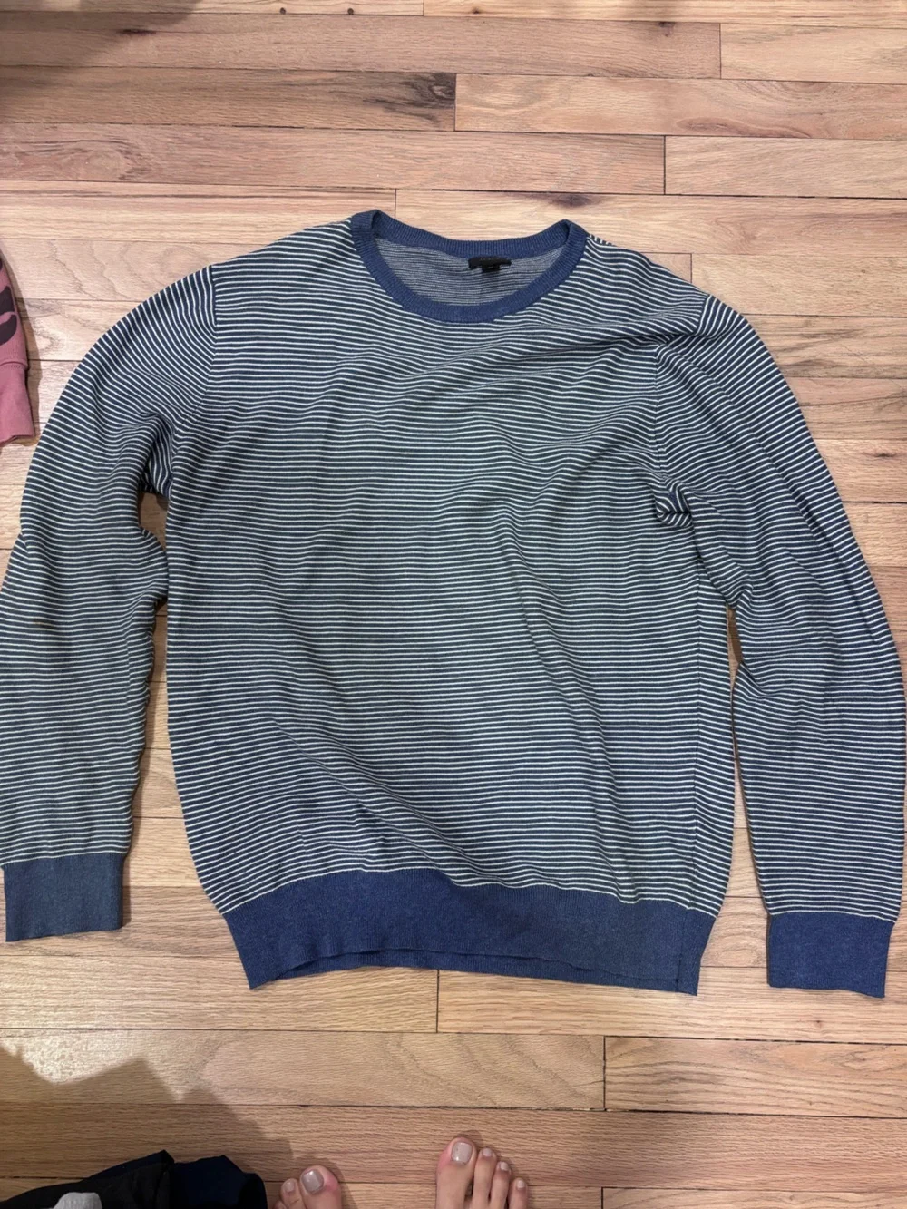 Jcrew Striped Crewneck Sweater in Navy and White